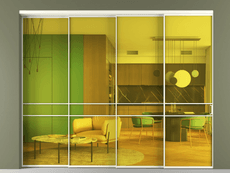 Перегородка Formato внутри проёма 4 створки с синхронным механизмом