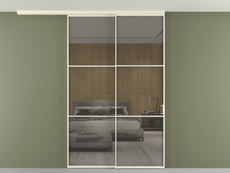 Перегородка Формато вдоль стены на потолок 2 створки с синхронным механизмом