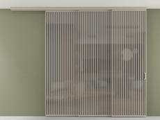 Перегородка Formato вдоль стены на потолок 3 створки с синхронным механизмом