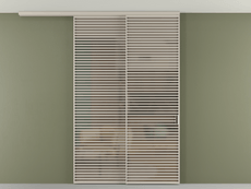 Перегородка Формато вдоль стены на потолок 2 створки с синхронным механизмом