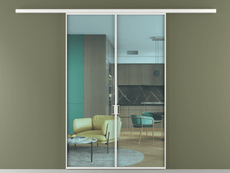 Перегородка Formato вдоль стены 2 створки