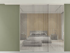 Перегородка Формато вдоль стены на потолок 3 створки с синхронным механизмом