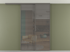 Перегородка Формато вдоль стены на потолок 2 створки с синхронным механизмом