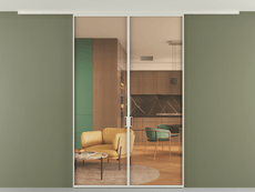 Перегородка Формато вдоль стены на потолок 2 створки