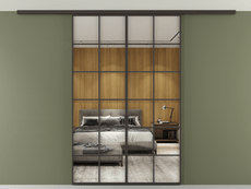 Перегородка Формато вдоль стены на потолок 2 створки