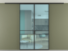 Перегородка Формато вдоль стены на потолок 2 створки