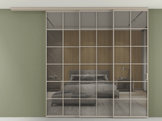 Перегородка Формато вдоль стены на потолок 3 створки с синхронным механизмом