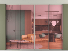 Перегородка Формато внутри проёма скрытое крепление в потолок 4 створки