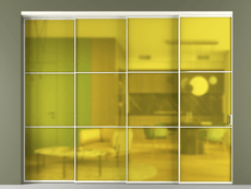 Перегородка Formato внутри проёма 4 створки с синхронным механизмом