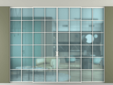 Перегородка Formato внутри проёма скрытое крепление в потолок 4 створки