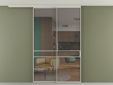 Перегородка Formato вдоль стены на потолок 2 створки с синхронным механизмом