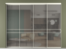 Перегородка Formato внутри проёма 4 створки с синхронным механизмом