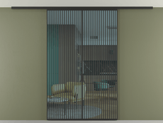 Перегородка Formato вдоль стены на потолок 2 створки