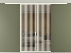 Перегородка Формато вдоль стены на потолок 2 створки