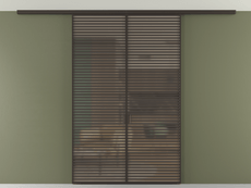 Перегородка Формато вдоль стены на потолок 2 створки