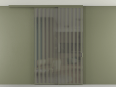 Перегородка Формато вдоль стены на потолок 2 створки с синхронным механизмом