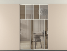 Перегородка Mosaic внутри проёма двустворчатая со скрытым креплением в потолок