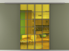 Перегородка Формато вдоль стены на потолок 2 створки