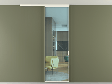 Перегородка Формато вдоль стены на потолок 1 створка