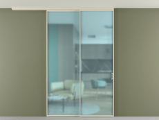 Перегородка Formato вдоль стены на потолок 2 створки с синхронным механизмом