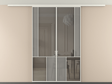 Перегородка Мозаик вдоль стены на потолок 2 створки