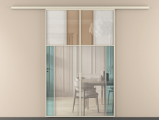 Перегородка Mosaic вдоль стены 2 створки