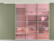 Перегородка Формато вдоль стены на потолок 3 створки с синхронным механизмом