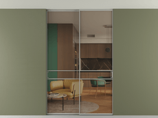 Перегородка Формато внутри проёма скрытое крепление в потолок 2 створки