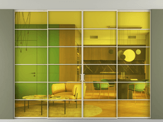 Перегородка Formato внутри проёма скрытое крепление в потолок 4 створки