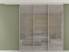 Перегородка Формато вдоль стены на потолок 3 створки с синхронным механизмом