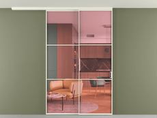 Перегородка Formato вдоль стены на потолок 2 створки с синхронным механизмом