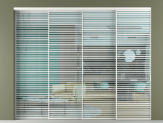 Перегородка Formato внутри проёма 4 створки с синхронным механизмом