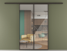 Перегородка Формато вдоль стены 2 створки