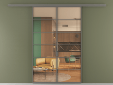 Перегородка Формато вдоль стены 2 створки