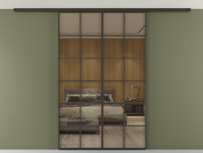 Перегородка Формато вдоль стены на потолок 2 створки