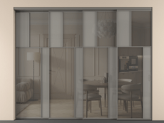 Перегородка Мозаик внутри проёма 4 створки с синхронным механизмом