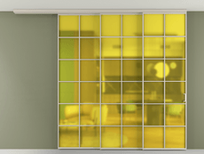 Перегородка Формато вдоль стены на потолок 3 створки с синхронным механизмом