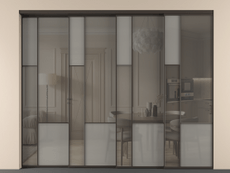 Перегородка Мозаик внутри проёма 4 створки с синхронным механизмом