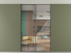 Перегородка Формато внутри проёма скрытое крепление в потолок 2 створки