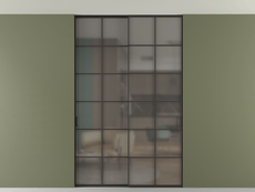 Перегородка Formato внутри проёма скрытое крепление в потолок 2 створки