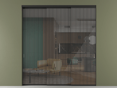 Перегородка Формато внутри проёма 3 створки с синхронным механизмом