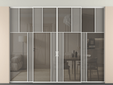 Перегородка Мозаик внутри проёма скрытое крепление в потолок 4 створки