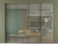 Перегородка Формато внутри проёма 4 створки с синхронным механизмом