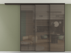 Перегородка Формато вдоль стены на потолок 3 створки с синхронным механизмом