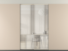 Перегородка Мозаик внутри проёма скрытое крепление в потолок 2 створки