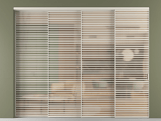 Перегородка Формато внутри проёма 4 створки с синхронным механизмом