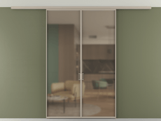 Перегородка Formato вдоль стены на потолок 2 створки