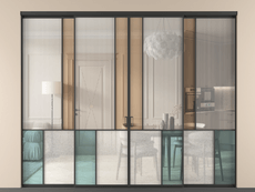 Перегородка Мозаик внутри проёма 4 створки