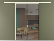 Перегородка Formato вдоль стены 2 створки