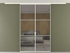 Перегородка Формато вдоль стены на потолок 2 створки